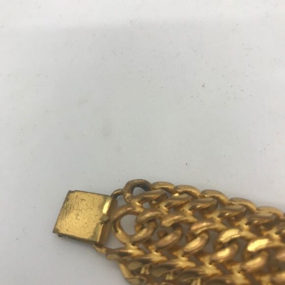 Chunky Gold Chain Statement Bracelet Vintage 1960s Jewelry - Picture 7 of 16
